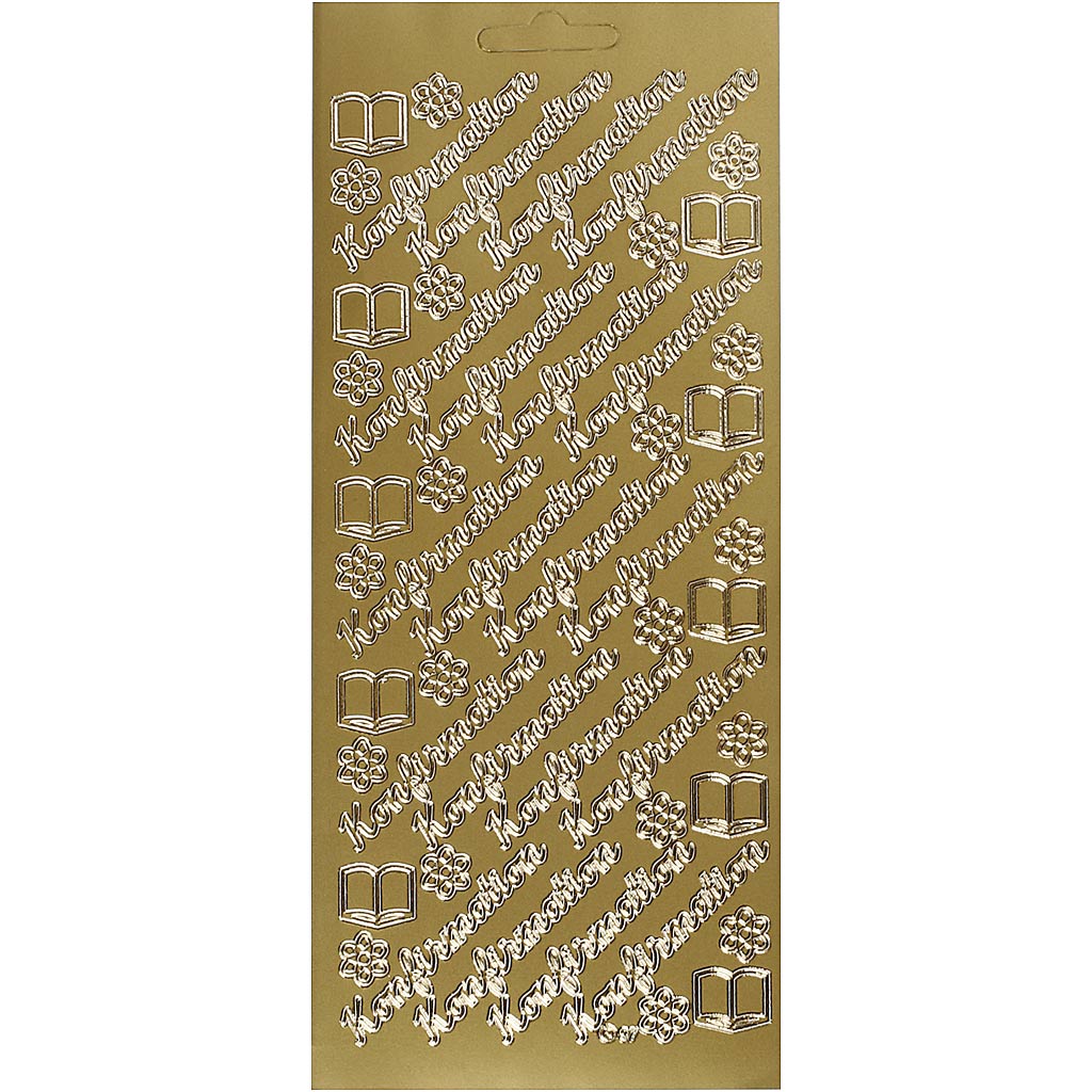 Creativ company stickers, confirmation, sheet 10x23 cm, gold, 1 sheet