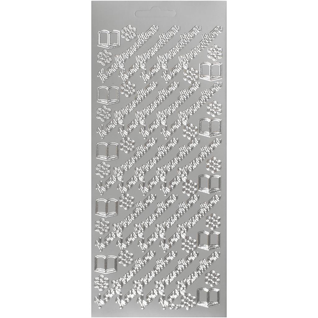 Creativ company stickers, konfirmation, zilver, 1 vel