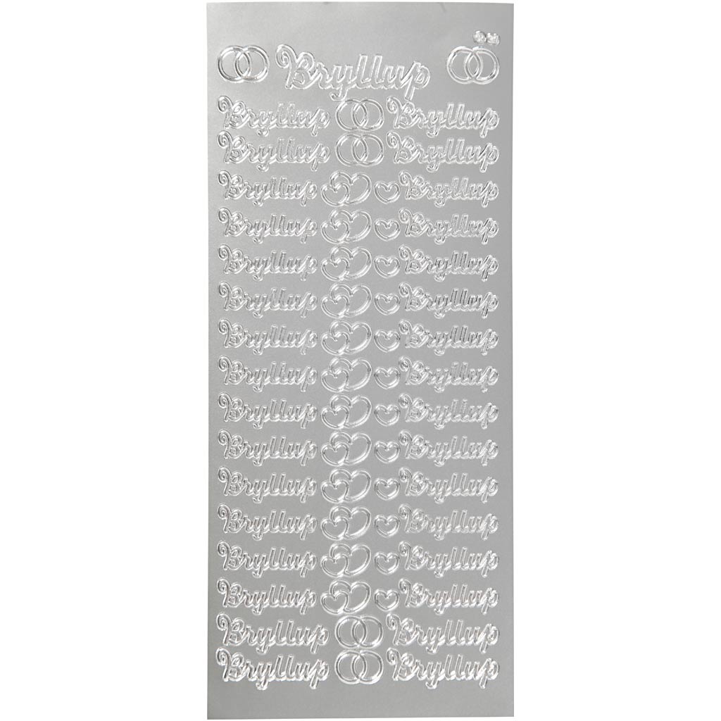 Creativ company stickers, bryllup, sheet 10x23 cm, silver, 1 sheet