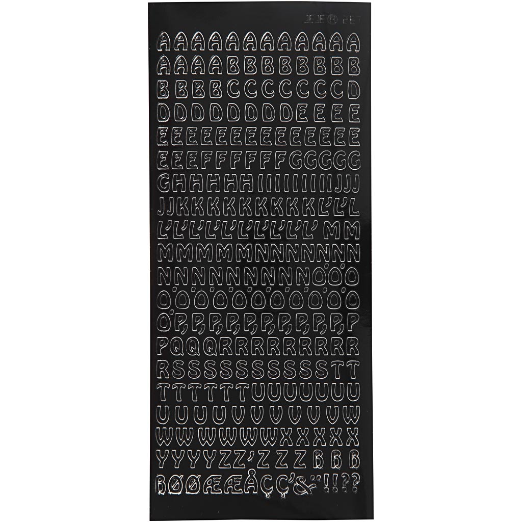 Creativ company stickers, small capital letters, sheet 10x23 cm, black, 1 sheet