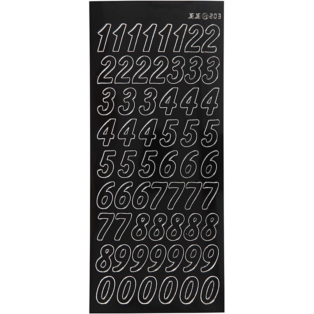 Creativ company stickers, large numbers, sheet 10x23 cm, black, 1 sheet