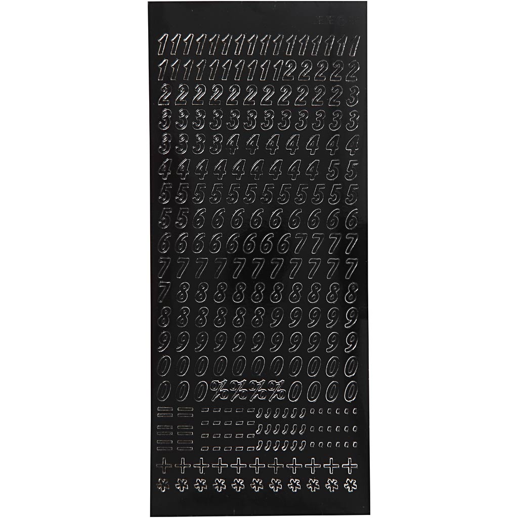 Creativ company stickers, small numbers, sheet 10x23 cm, black, 1 sheet