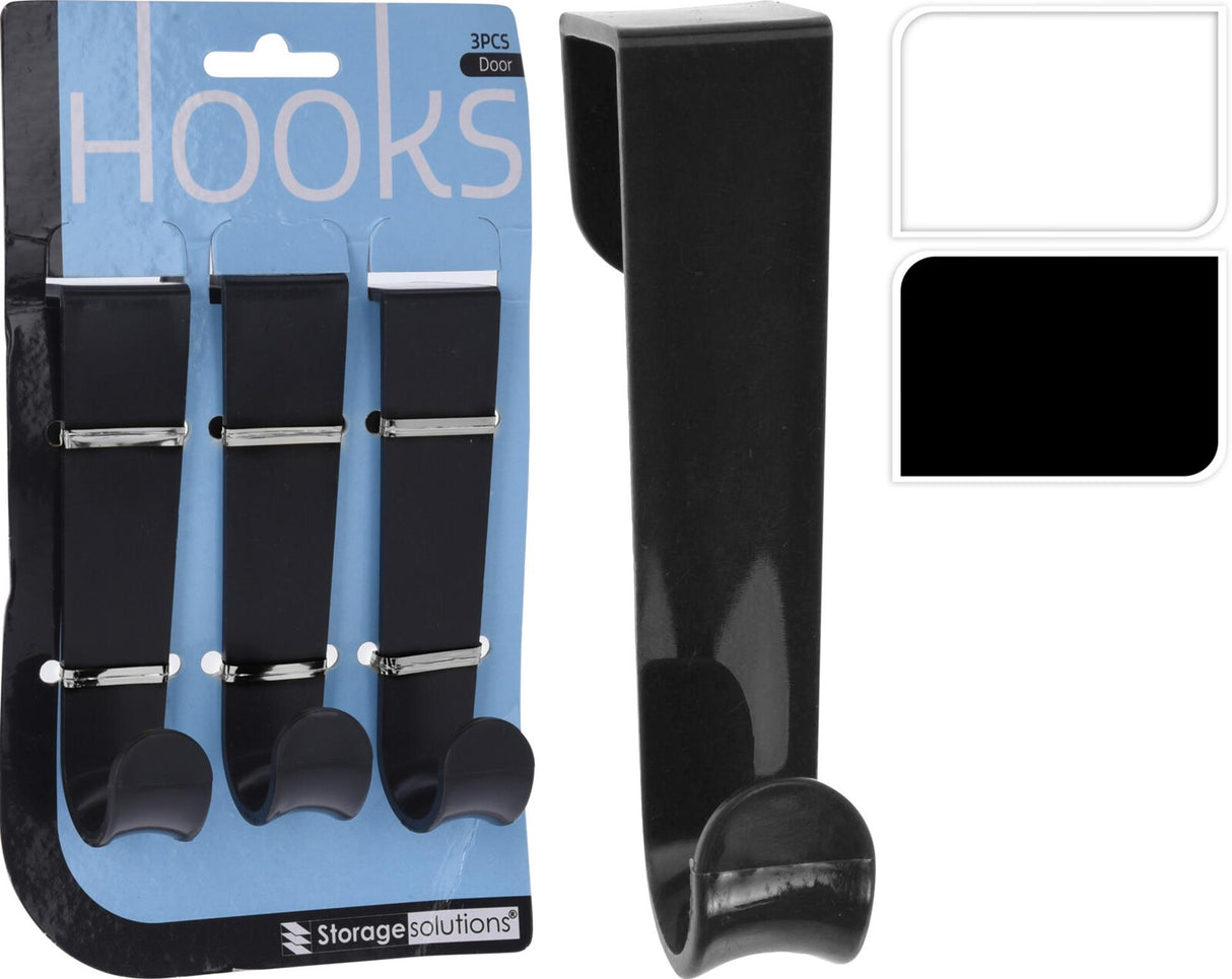 Storage solutions deurhaken kunststof set van 3 stuks 12cm