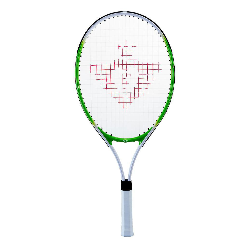 Racket de tennis avec couverture et 2 balles - vert