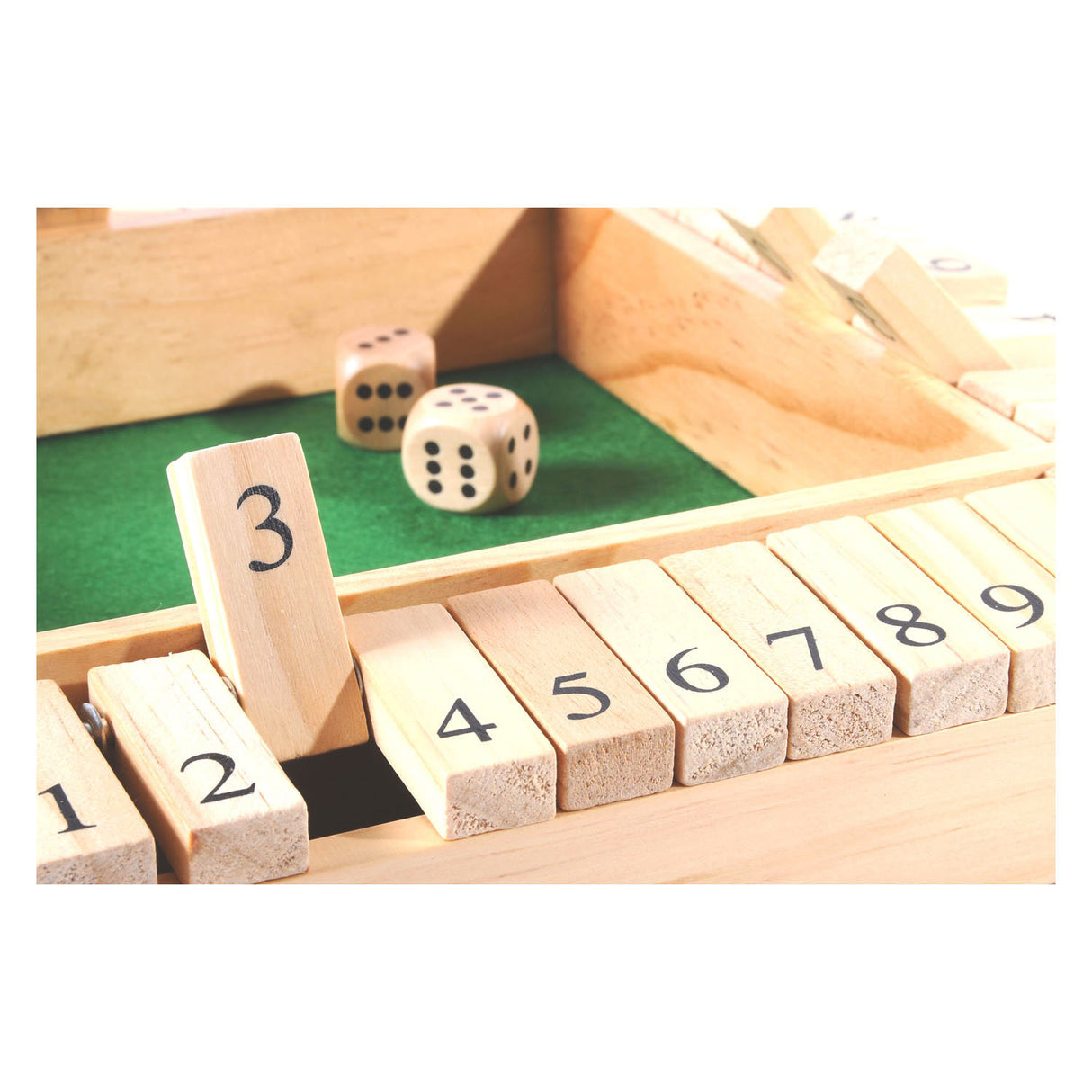 Jeu de dés en bois Shut the Box, 4 joueurs