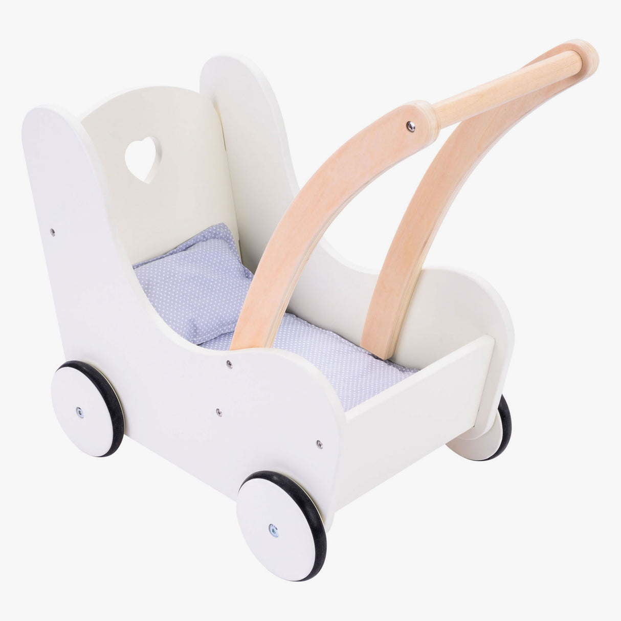 Wooden Doll Walker Gray White