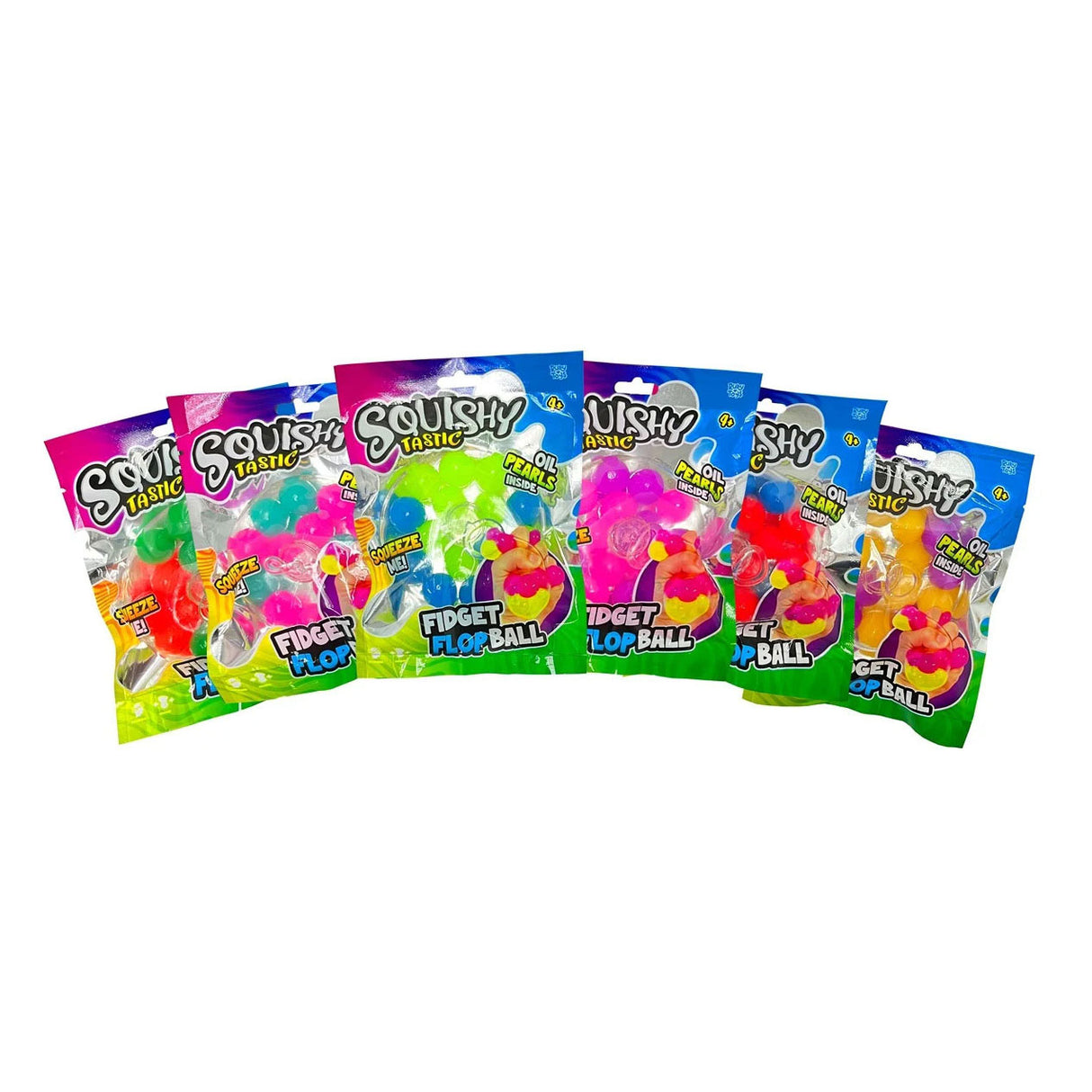 Squishy tastic fidget flubber bal met olie kralen