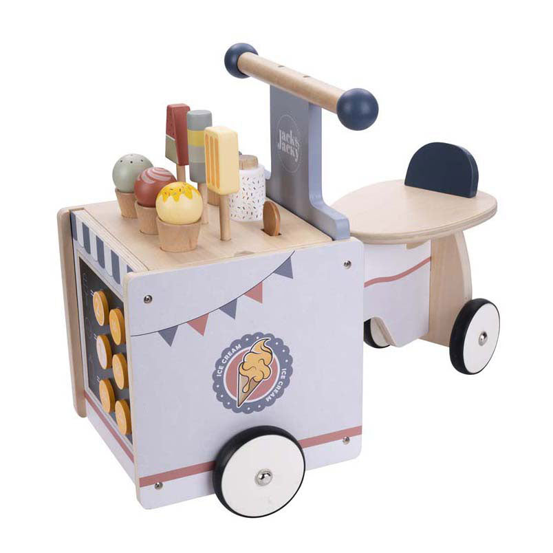 Wooden balance bike ice cream cart jack jacky
