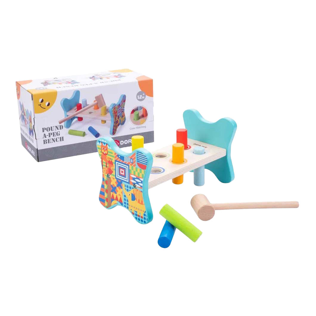 Wooden hammer bench animals