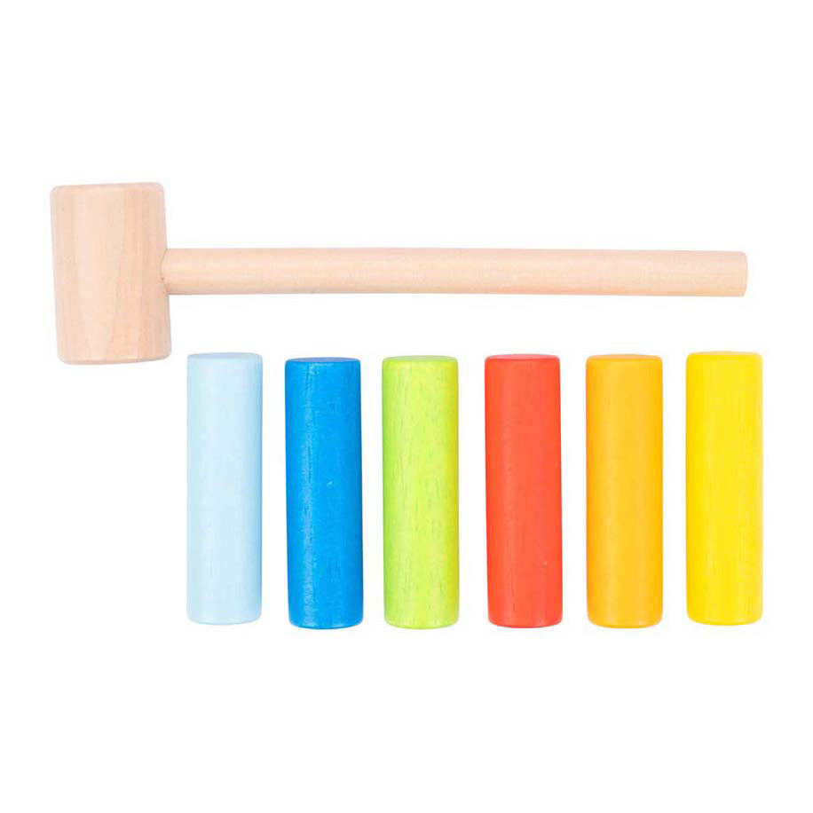 Wooden hammer bench animals