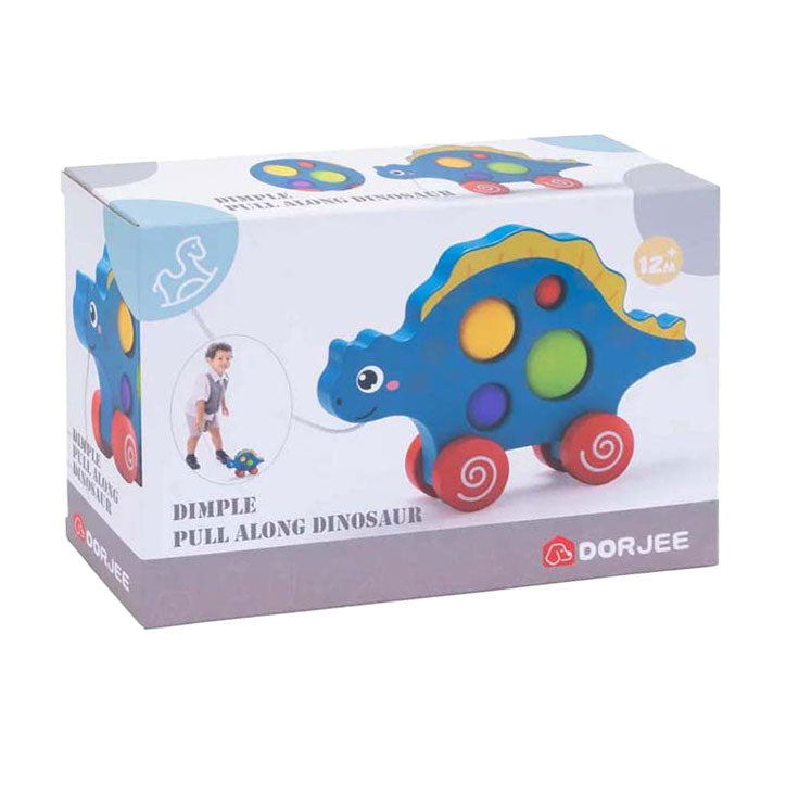 Houten trekfiguur dino