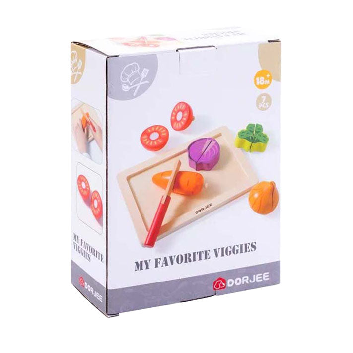 Wooden vegetable cutting set, 7 pieces