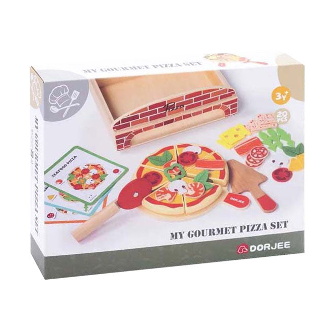 Houten gourmet pizza set, 20dlg