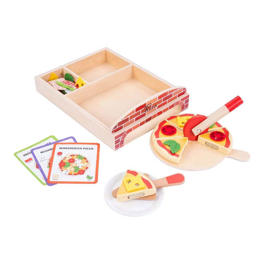 Houten gourmet pizza set, 20dlg