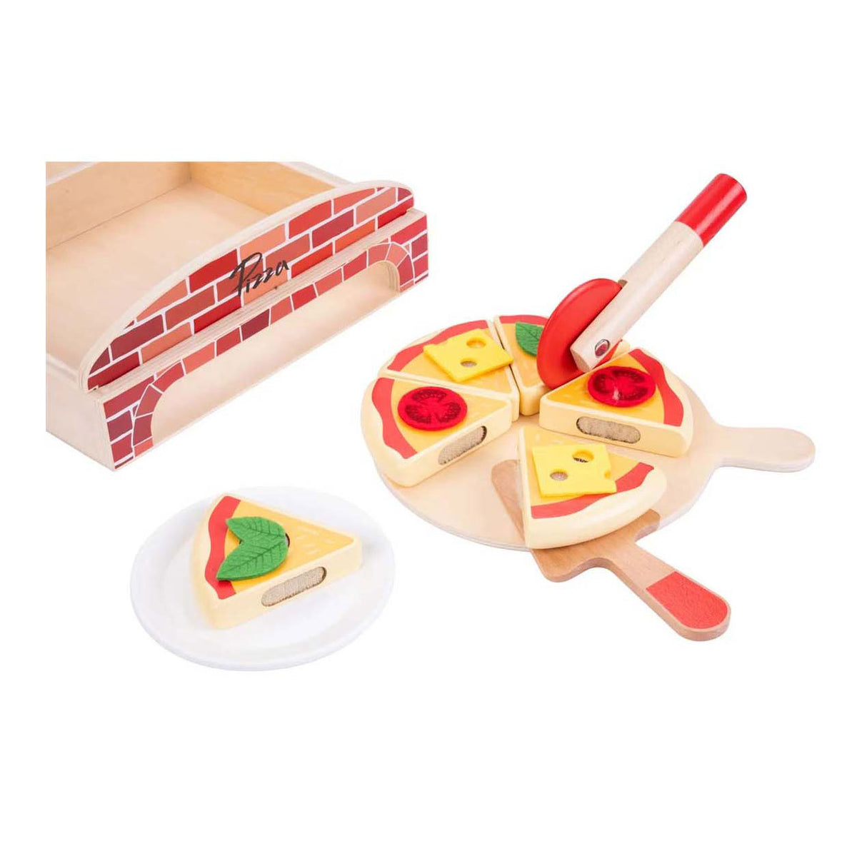 Houten gourmet pizza set, 20dlg