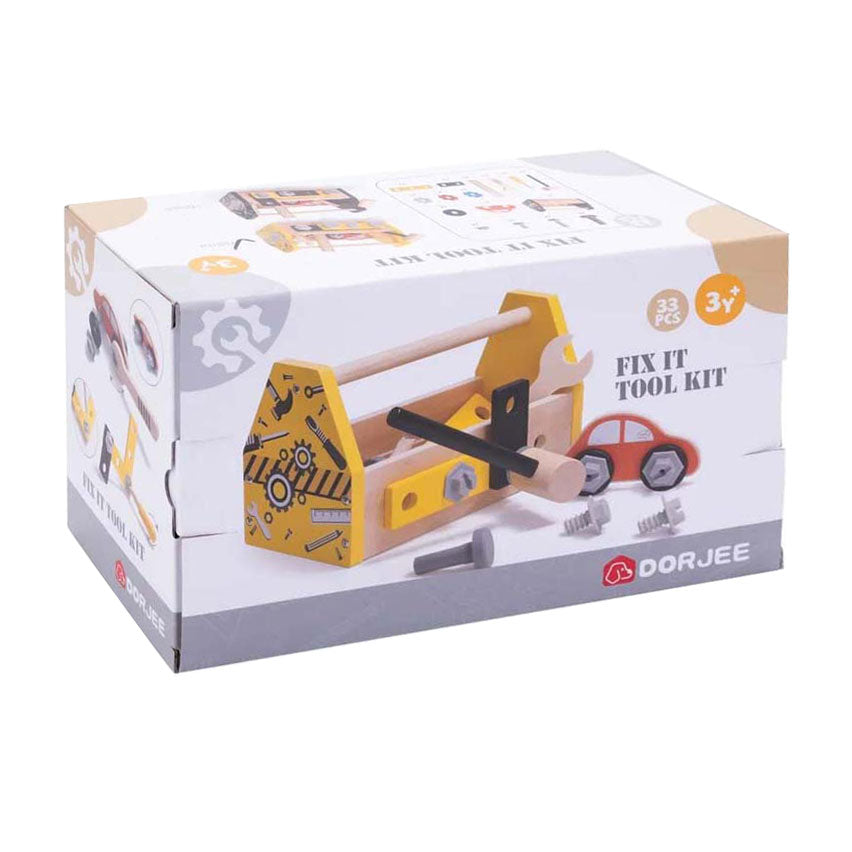 Dorjee Tool Box 33-piece Junior Wood Yellow
