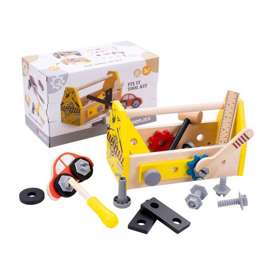 Dorjee Tool Box 33-piece Junior Wood Yellow