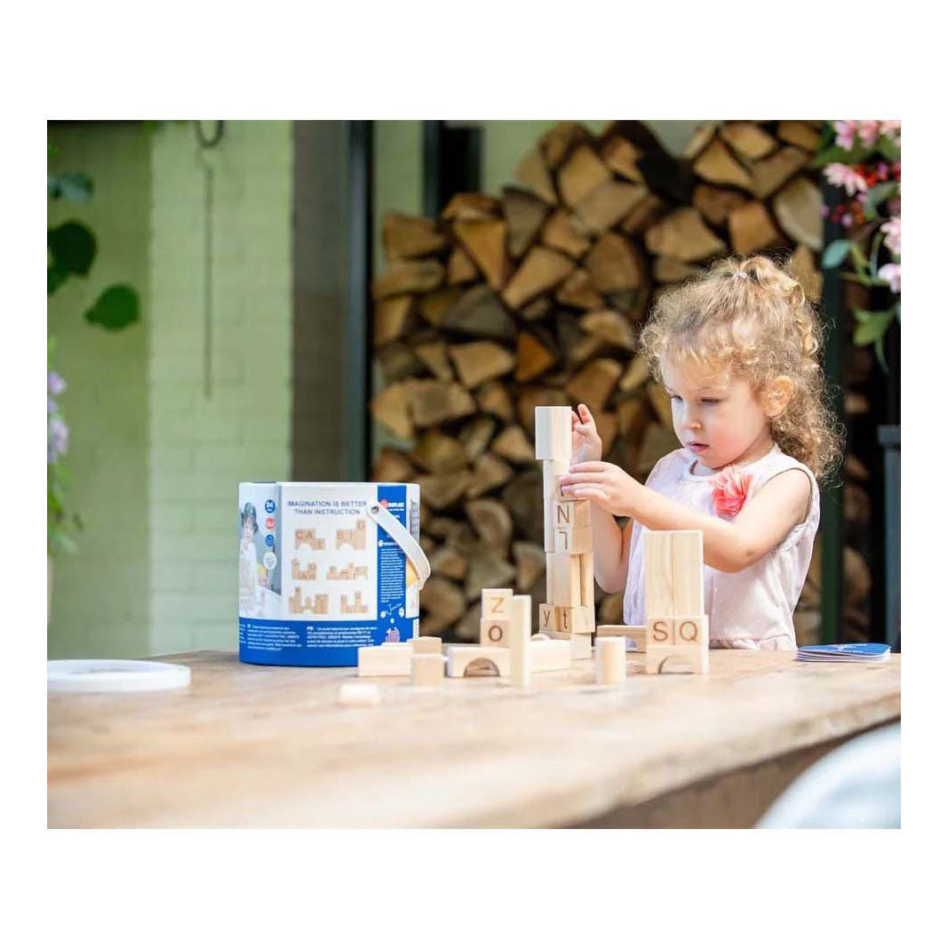 Wooden building planks natural, 84 pcs.