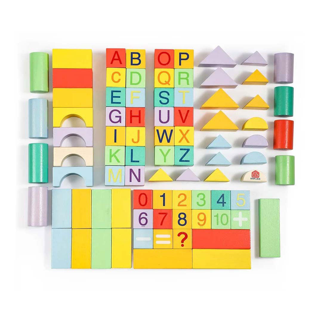 Wooden building blocks color, 84 pcs.