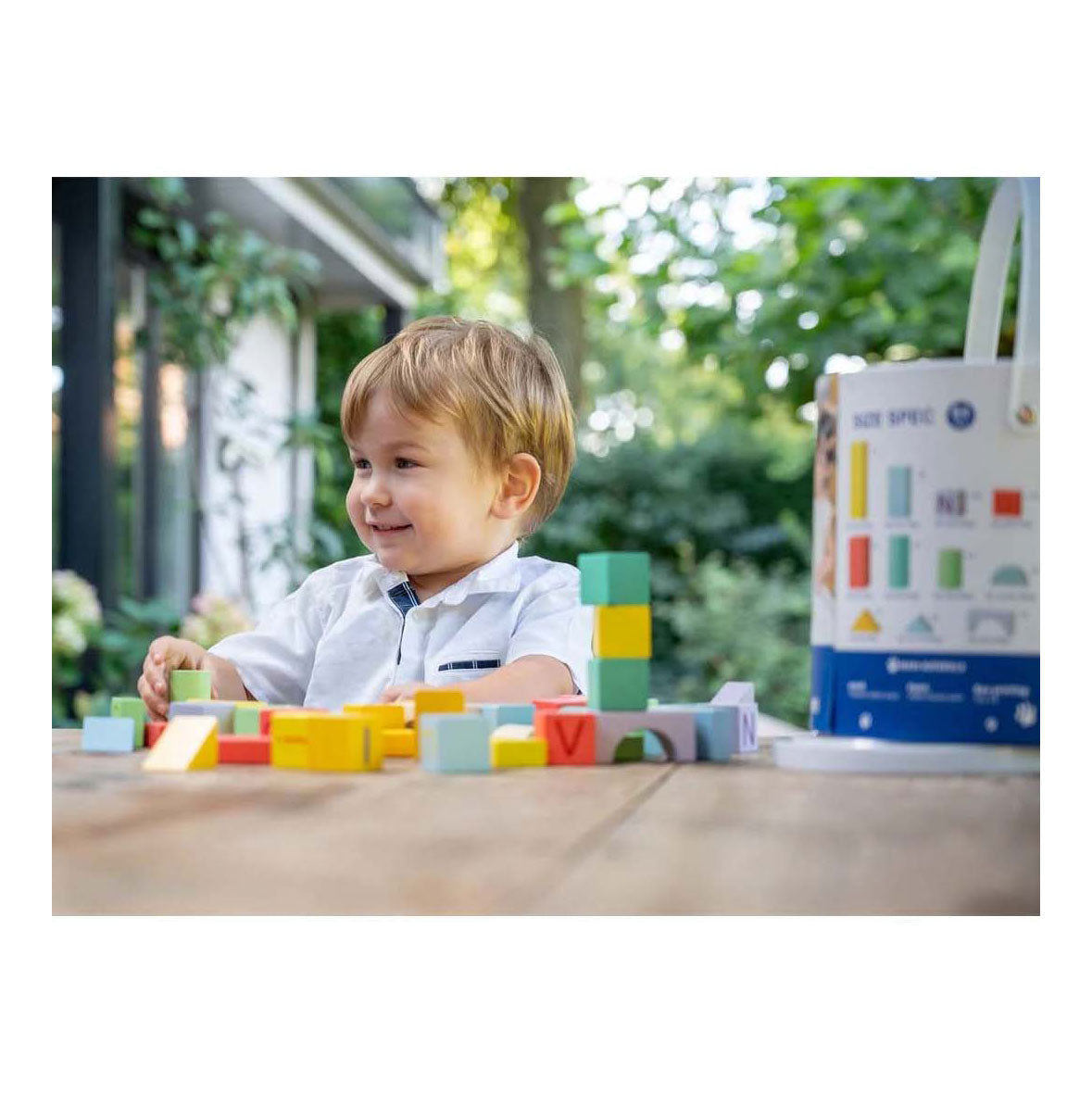 Wooden building blocks color, 84 pcs.