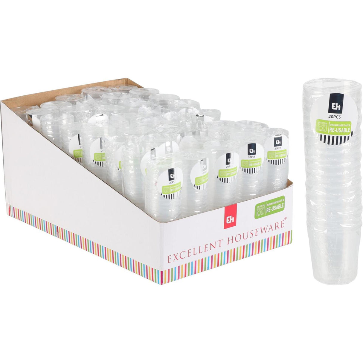 Excellent houseware shotglas kunststof set van 20 stuks