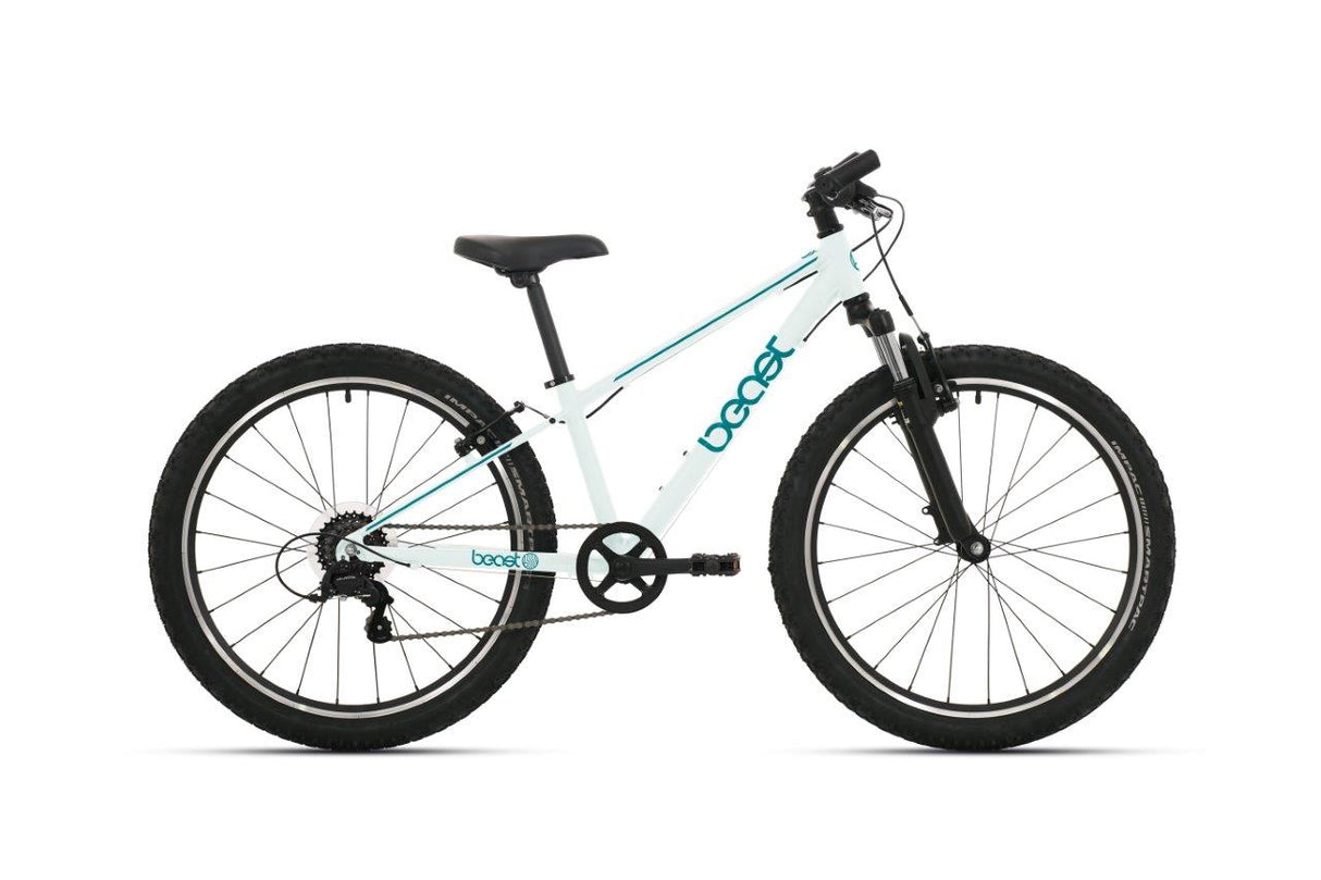 Beast rothar leanaí bikefun 24 orlach le giaranna shimano 6 agus coscáin v - féar mara