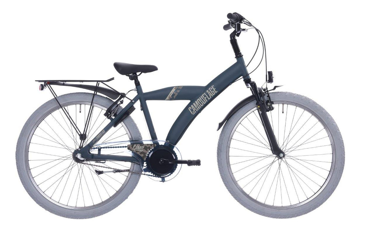 Bikefun Kinderfahrrad 26 Bike Fun Camouflage mit Shimano Nexus 3 - matt dunkelgrün