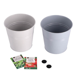 Andere Marken Anbauset Eimer Bio-Tomaten und Salat 17 cm Metall | 8 Stück