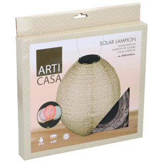 Lampion solar led ovaal 4 assorti | 2 stuks