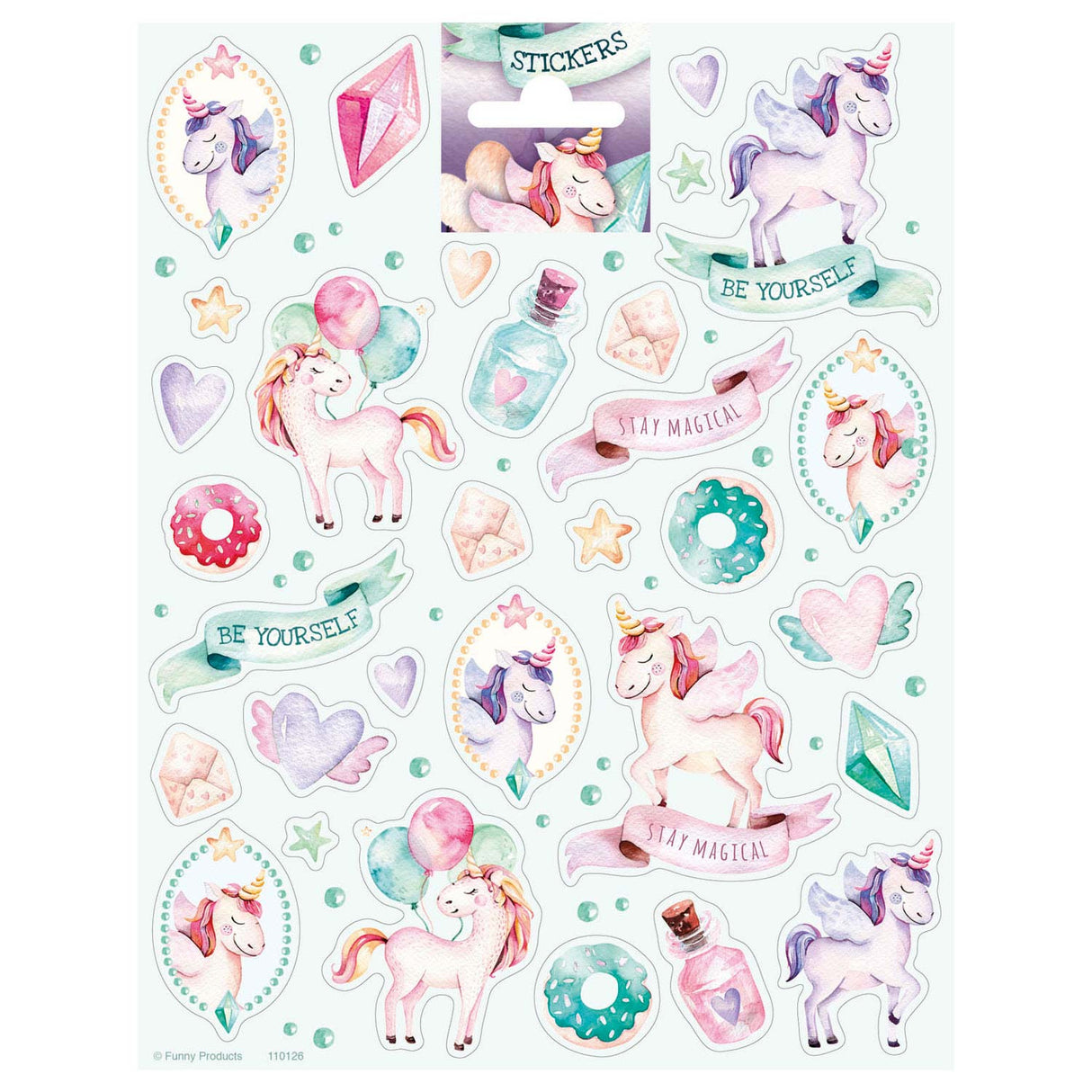 Totum unicorn sticker sheet