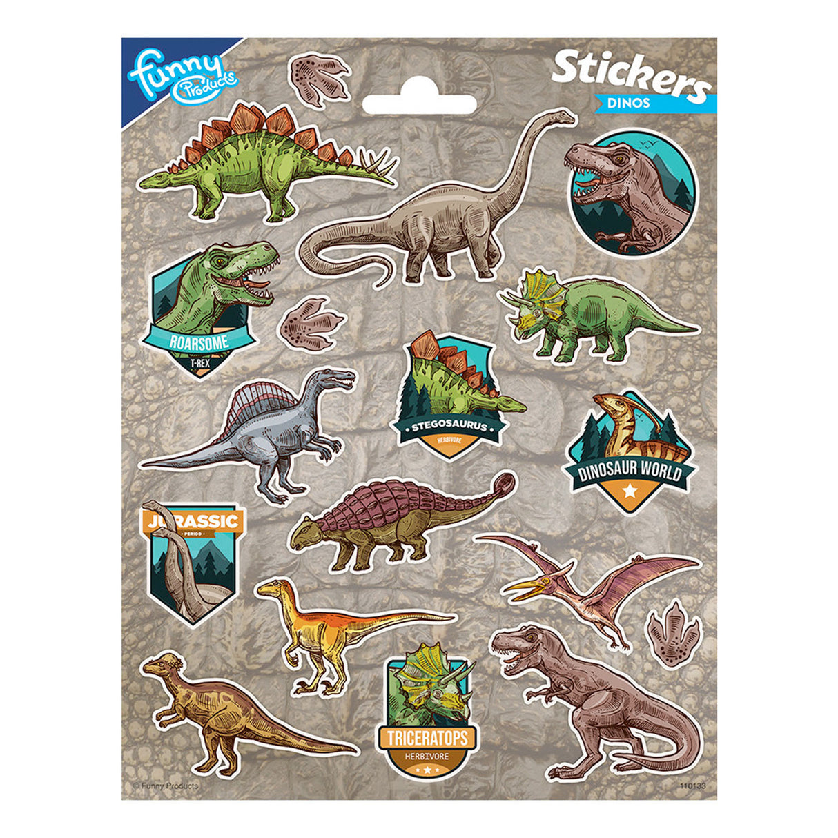 Totum samolepka dinosaura, 18 ks.