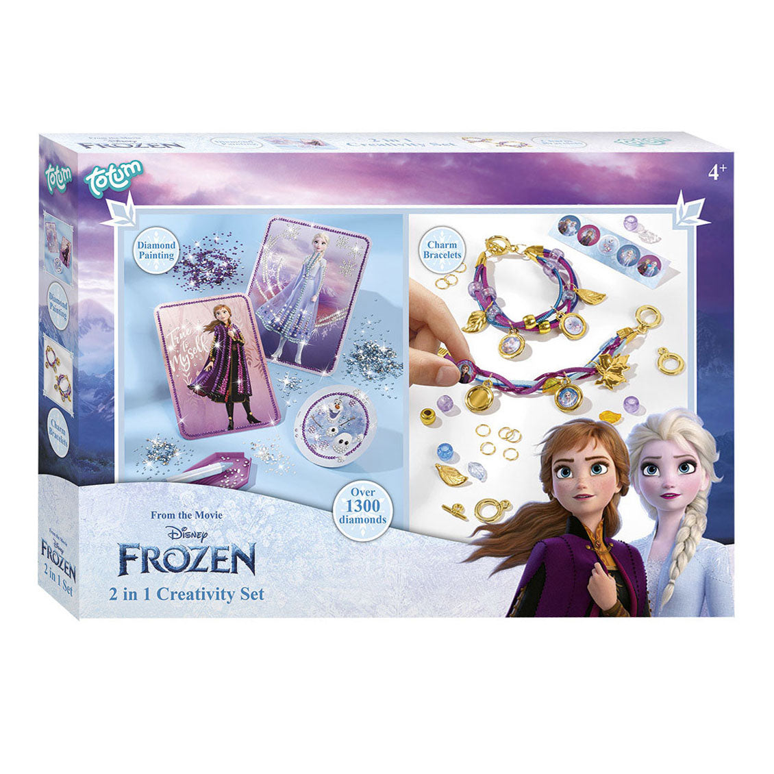 Totum 2in1 Frozen Diamond Painting and Bracelet Making Craft Kit