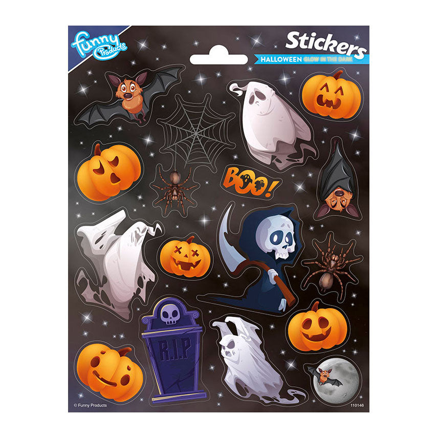 Totum sticker sheet glow in the dark halloween