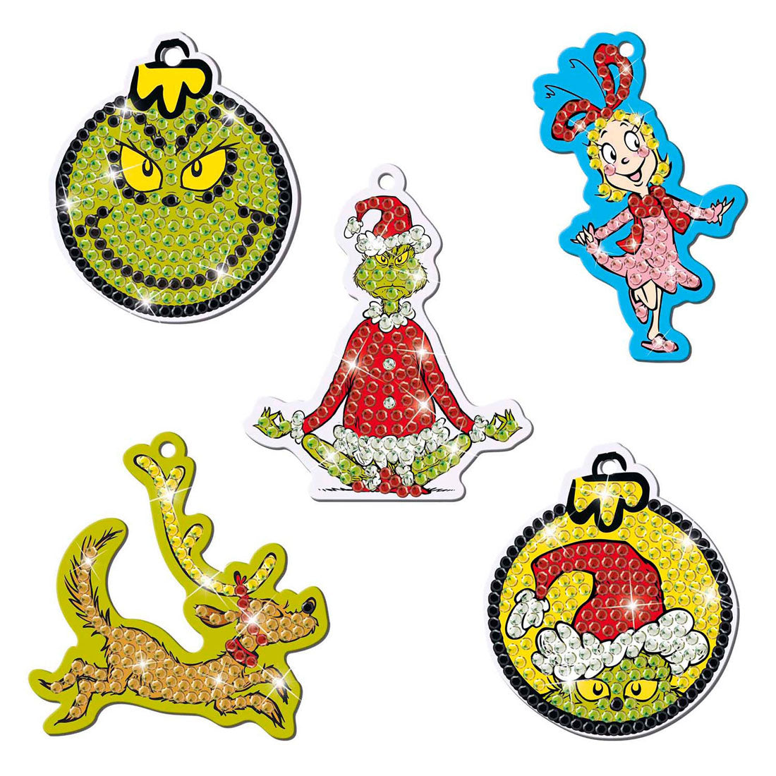 Totum el grinch colgantes de pintura de diamantes 5 piezas incluyendo 1100 diamantes | 2 piezas