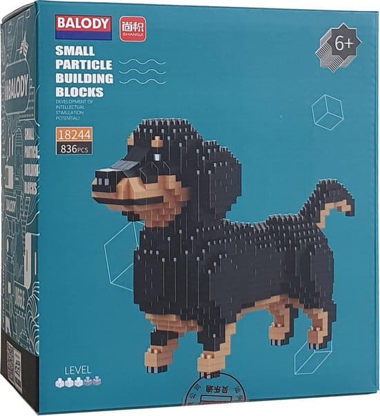 Balody dachshund dog with nanoblocks mini lego building blocks 836 parts