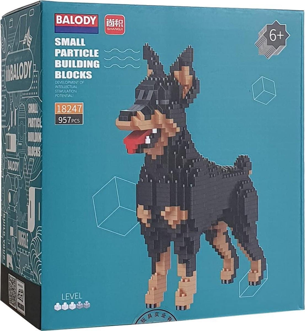 Balody Dobberman Dog with Nanoblocks Mini Lego Building Blocks 957 Pieces