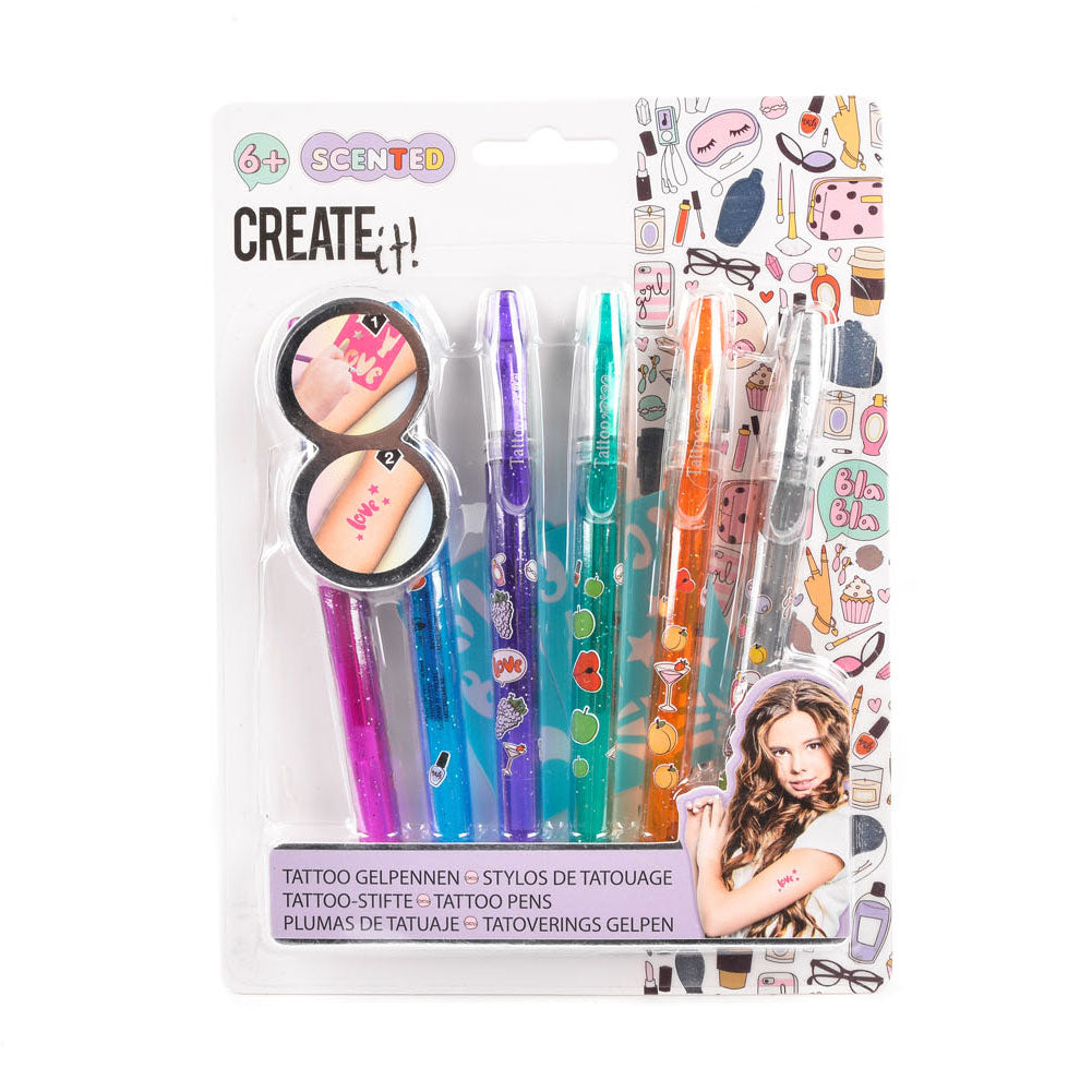 Create it! beauty tattoo gel pens, 6 pcs.