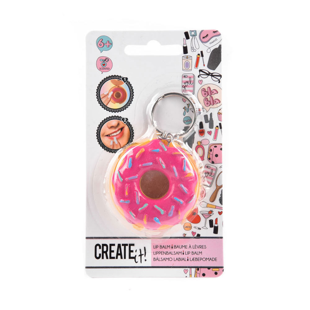 ¡Créalo! llavero de belleza donut con bálsamo labial