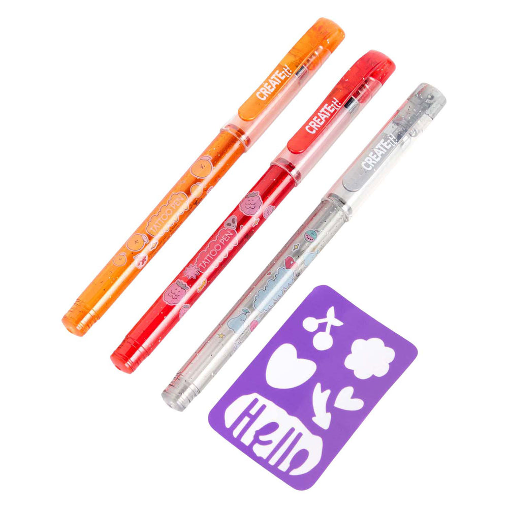 Create it! Tattoo scent pens, 3 pcs + template