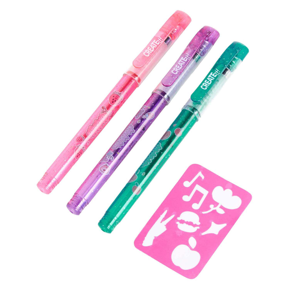 Create it! Tattoo scent pens, 3 pcs + template