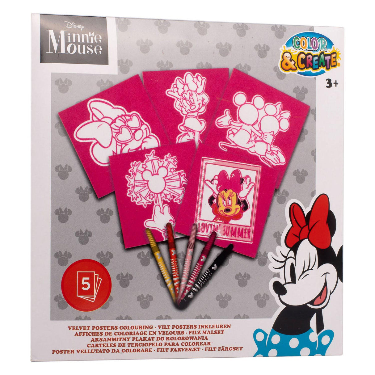 Canenco Minnie Felt Colors 18x18 cm 5 pieces