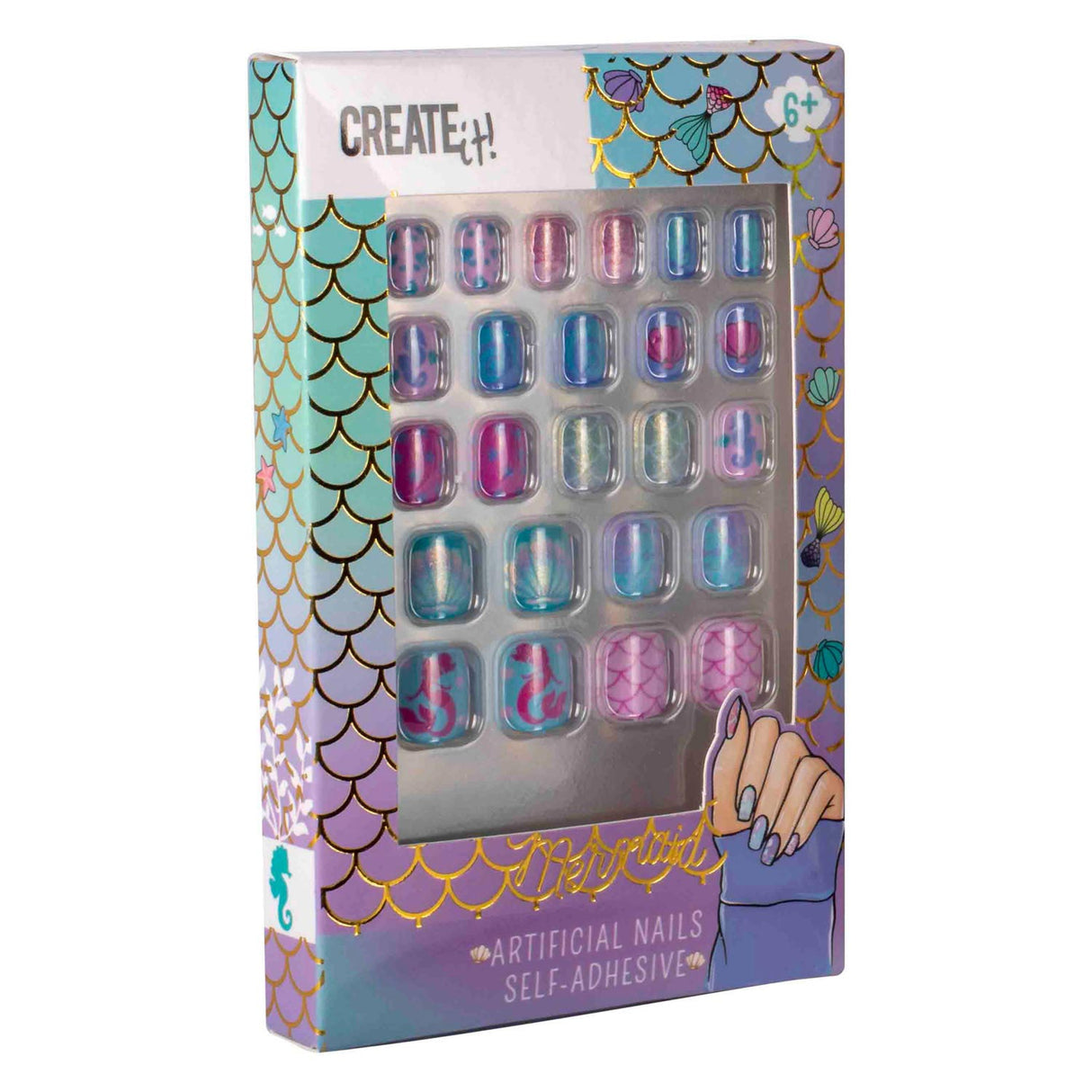 Créez-le! Sirène artificiel ongles auto-adhésif