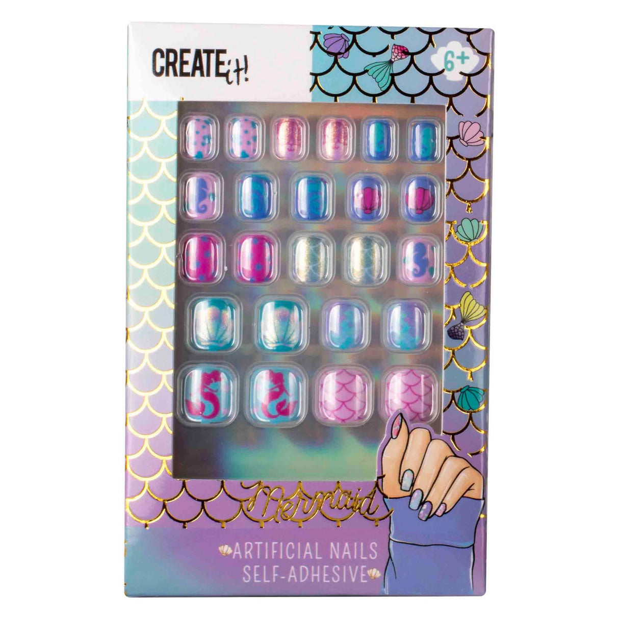 Créez-le! Sirène artificiel ongles auto-adhésif