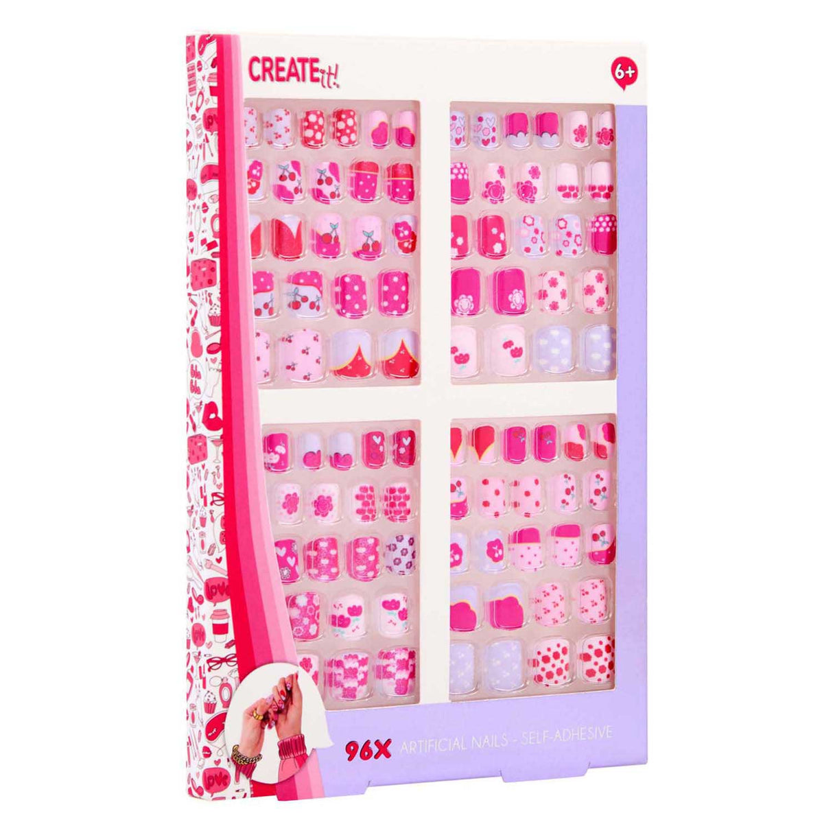 Create it! artificial nails self-adhesive maxi set, 96 pcs