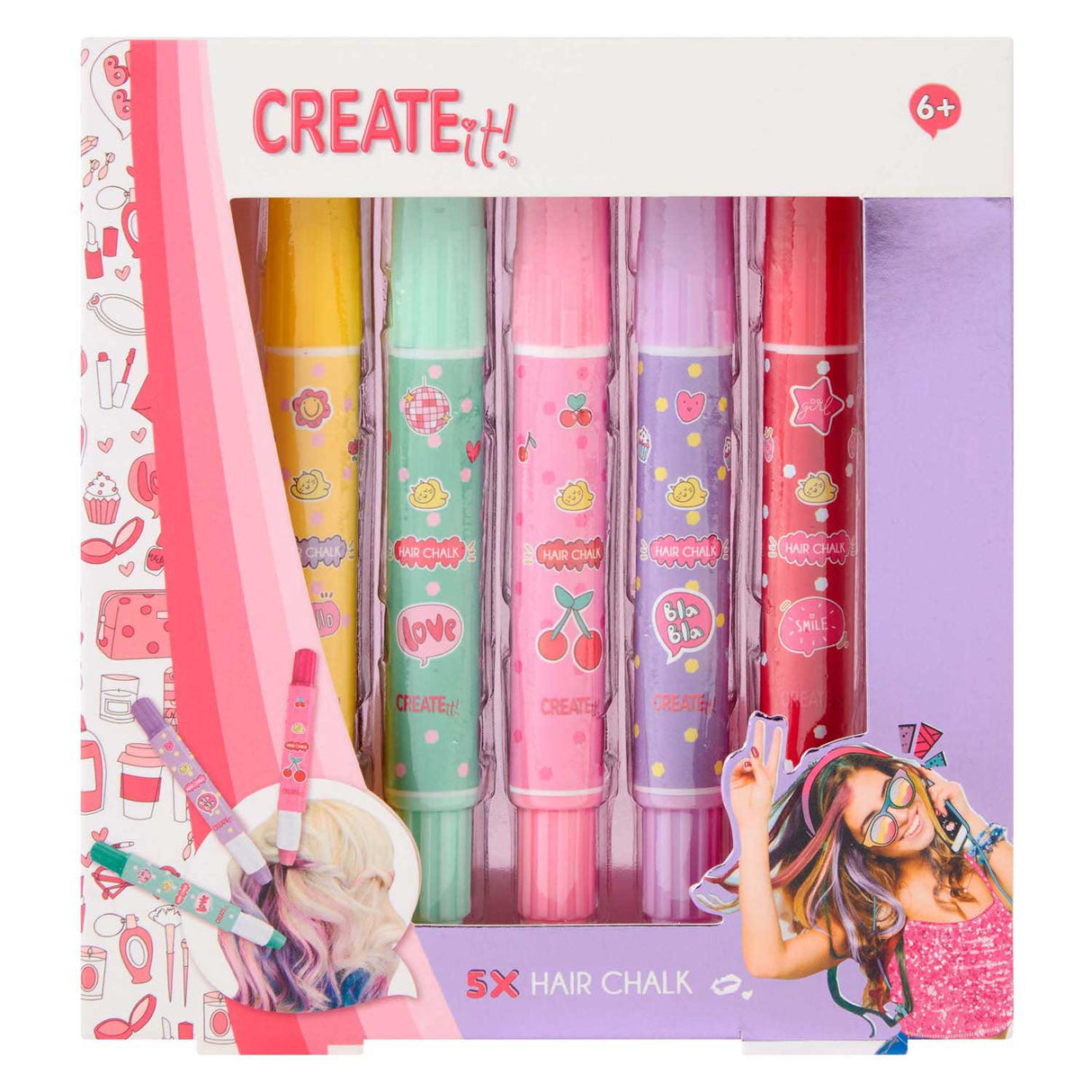 Create it! hair chalk pens, 5 pcs
