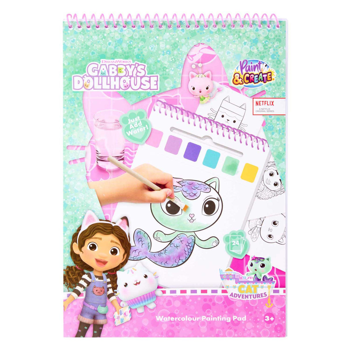 Canenco gabby's dollhouse water verfset boek - incl kwast