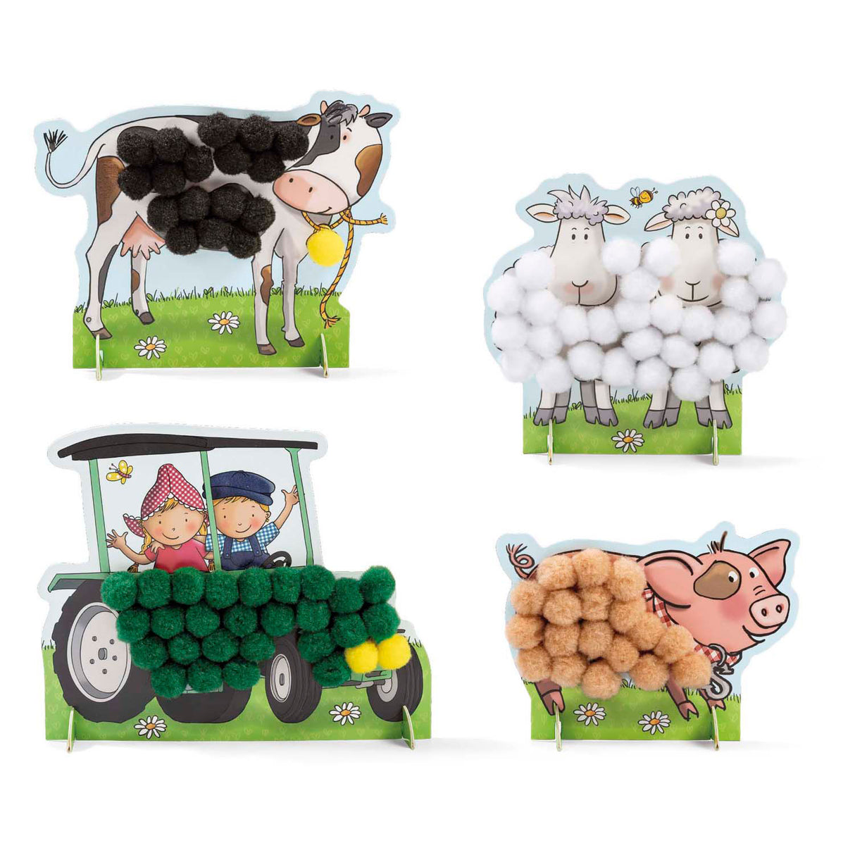 Bambolino toys fien and teun pompom glue craft set