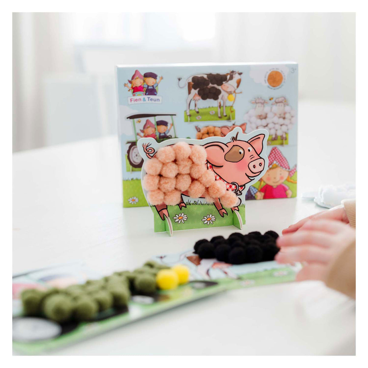 Bambolino toys Fien and Teun pompom sticking craft set | 3 pieces