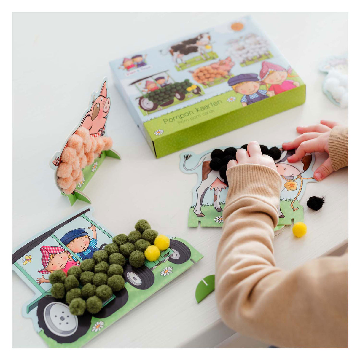 Bambolino toys fien and teun pompom glue craft set