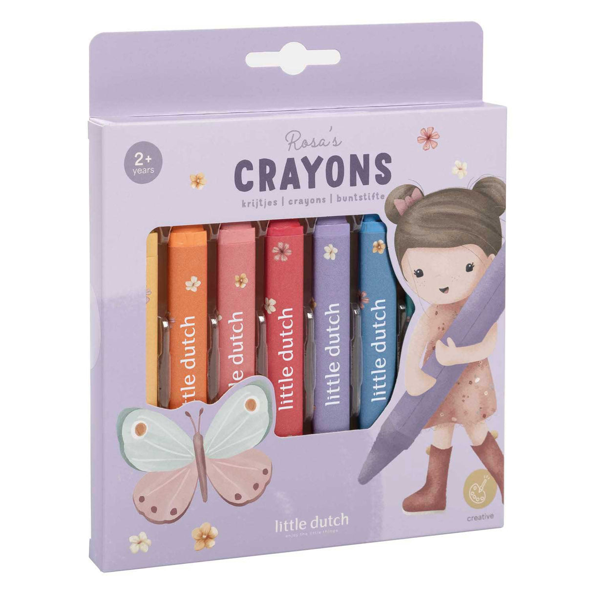 Little Dutch wax crayons rosa 8 pieces | 3 pieces